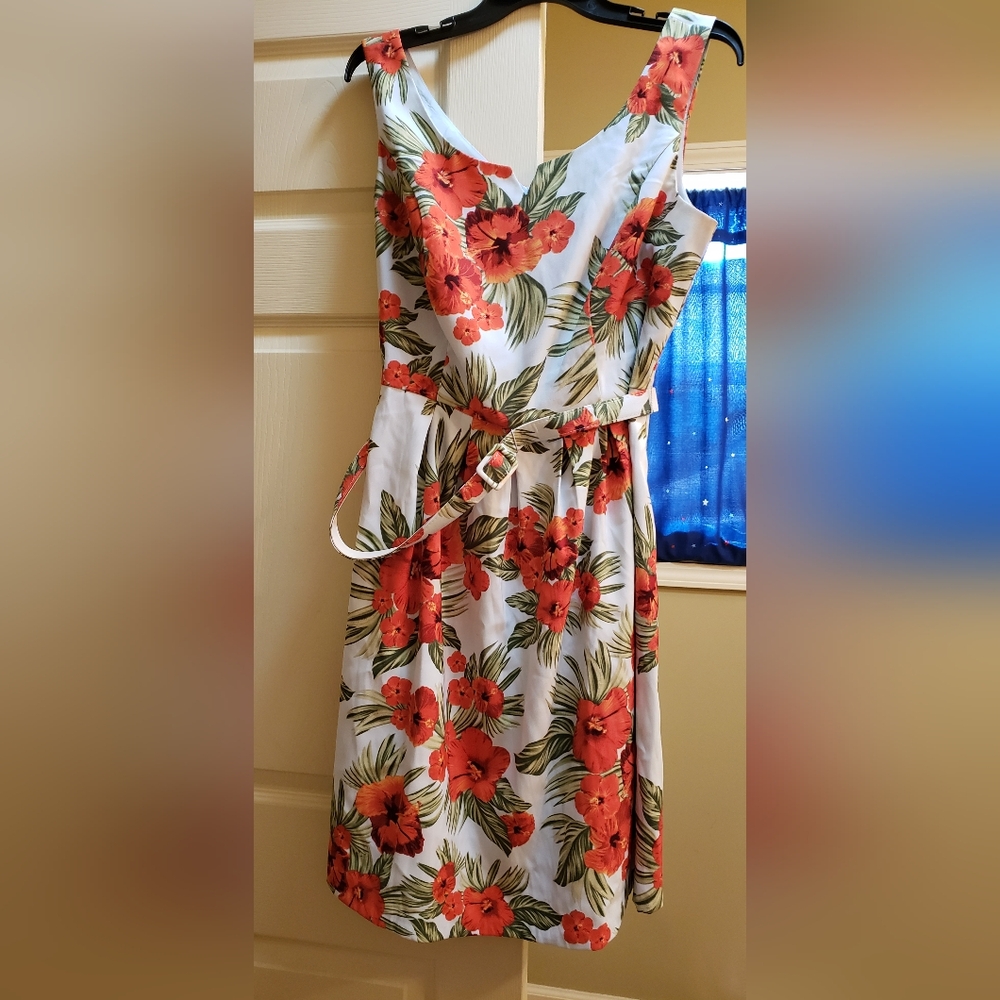 Dress with Red Floral Design